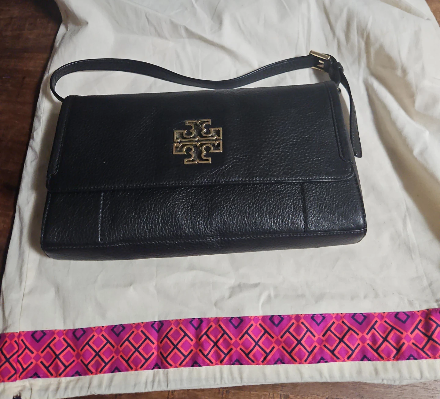 Tory Burch Black Leather Shoulder Bag