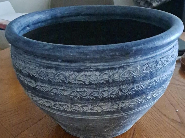 Large Blue Decorative Planter Pot