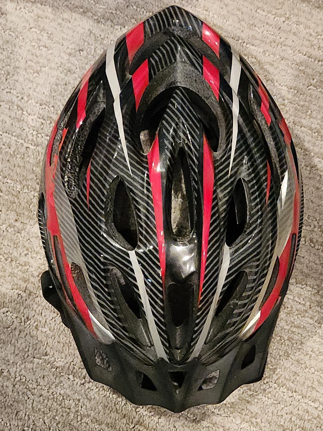 Adult Cycling Helmet - Red/Black/Silver
