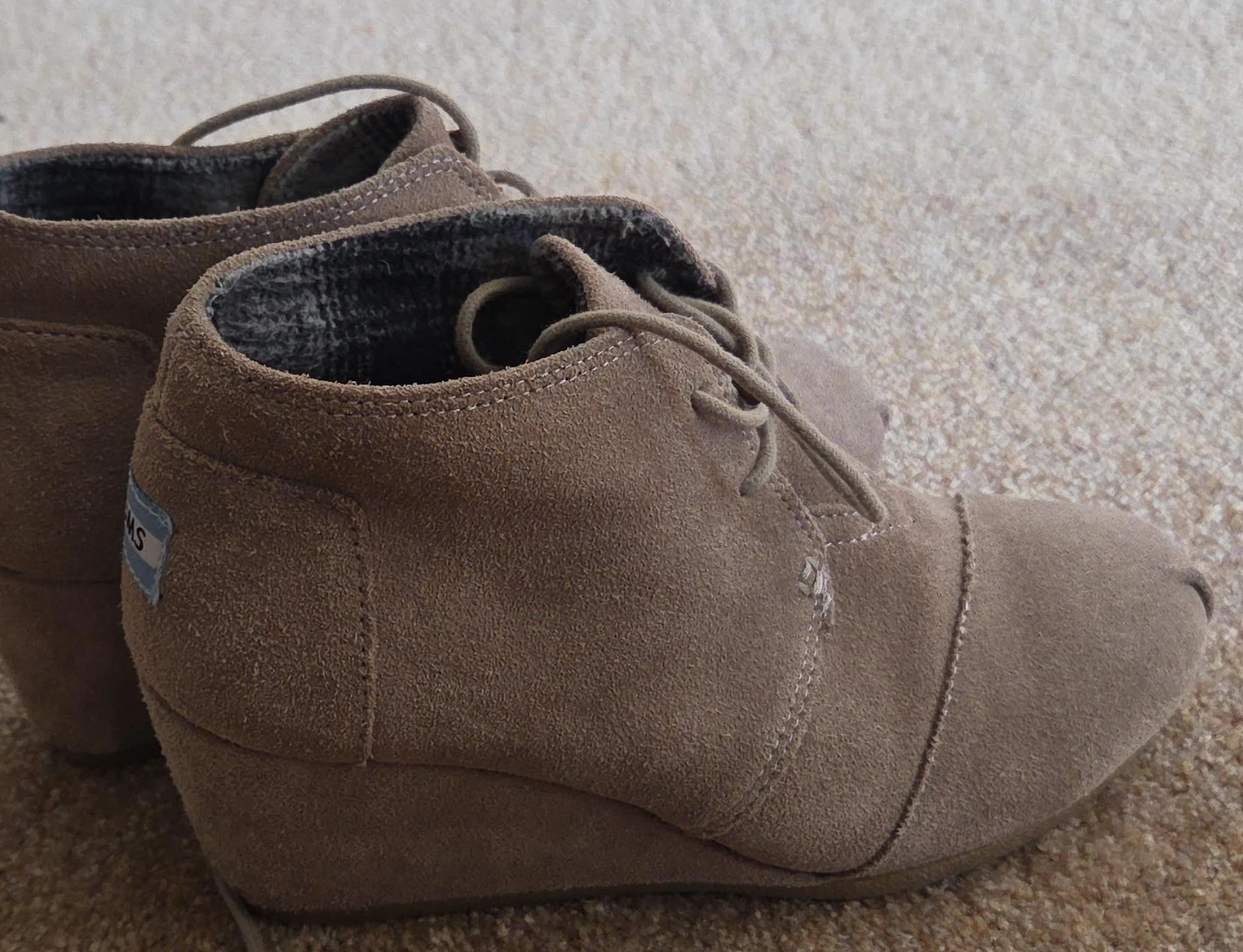 TOMS Suede Wedge Ankle Boots