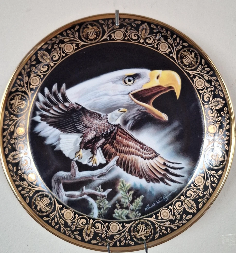 Decorative Collector Plate with Eagle Design