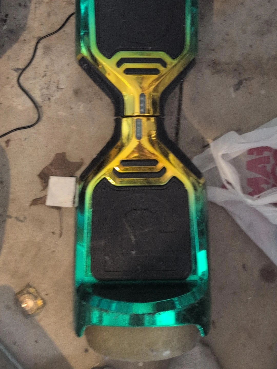 Hoverboard Green and Gold Chrome