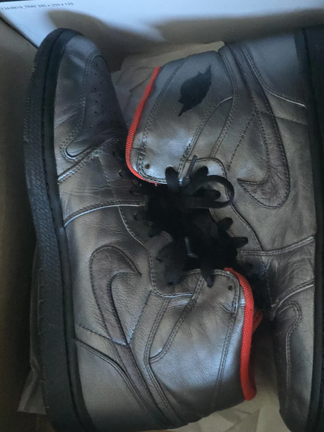 Nike Air Jordan 1 High Metallic Silver Shoes