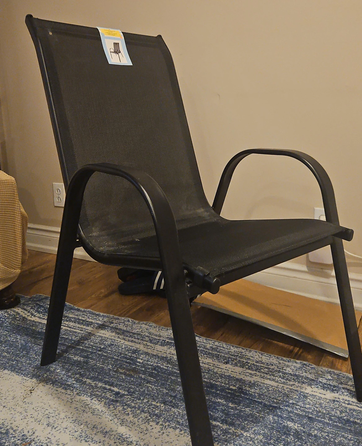Black Metal Mesh Outdoor Chair