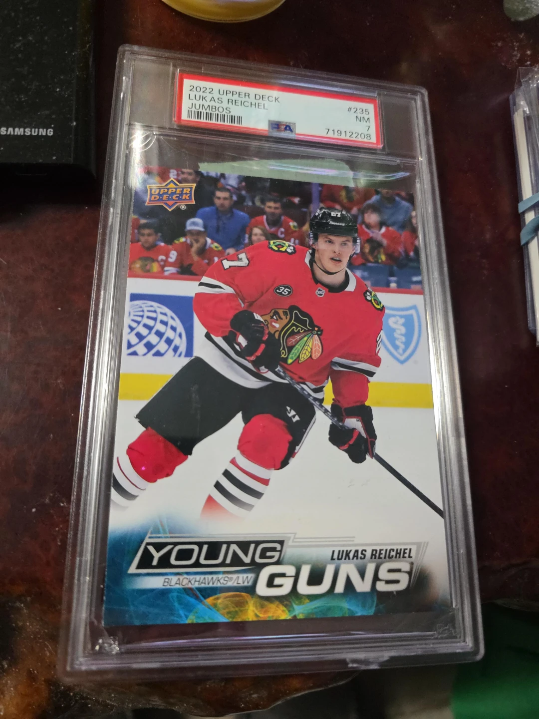 2022 Upper Deck Lukas Reichel Young Guns Jumbos Hockey Card #235