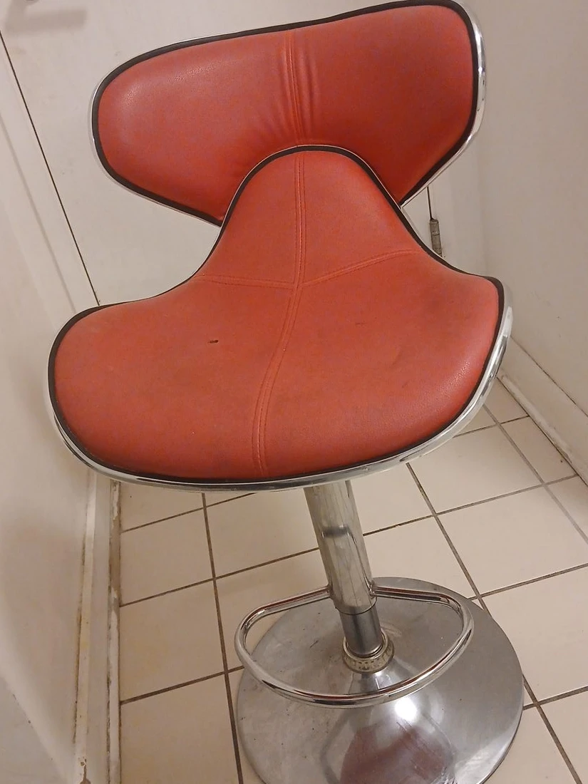 Red Adjustable Bar Stool - photo 2