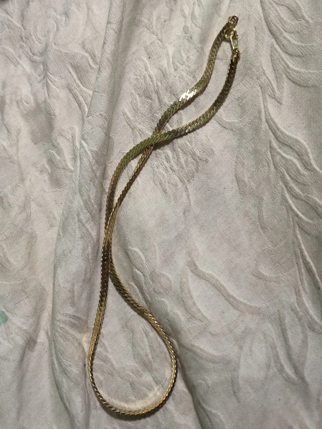Gold Tone Herringbone Necklace