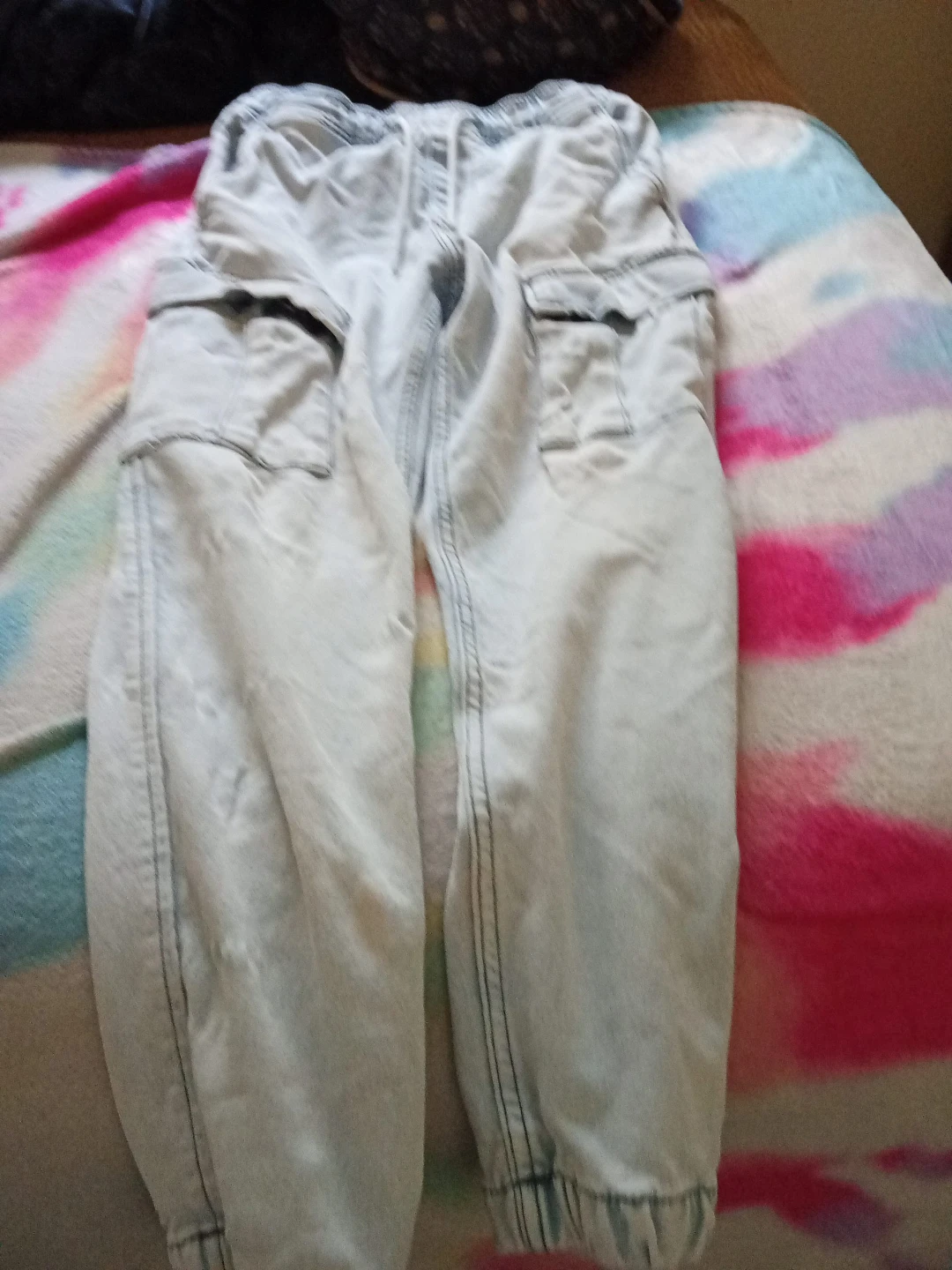 Light Wash Cargo Jogger Pants