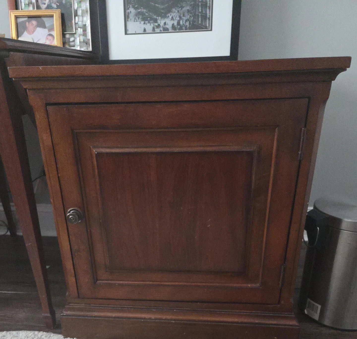 Vintage Wooden End Table Cabinet