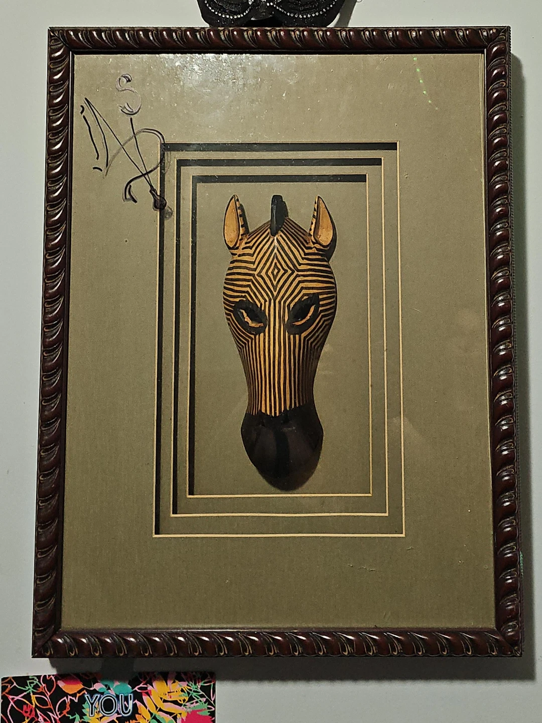 Framed Zebra Mask Wall Art