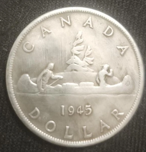 1945 Canada Silver Dollar Coin - photo 2