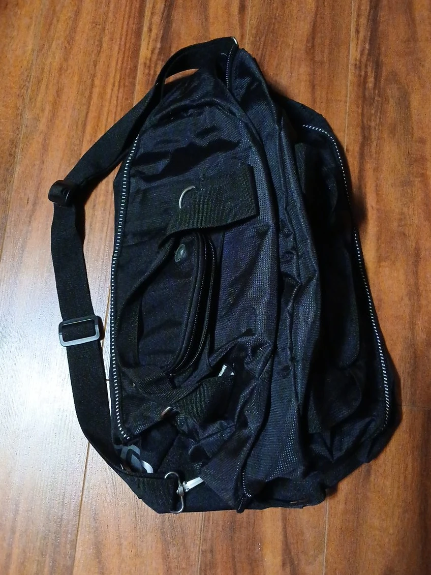 Black Sling Bag with Multiple Pockets