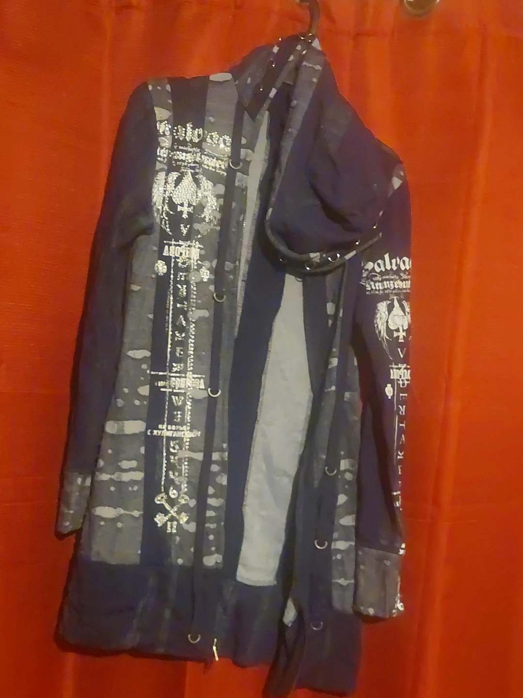 Gothic Print Hooded Jacket