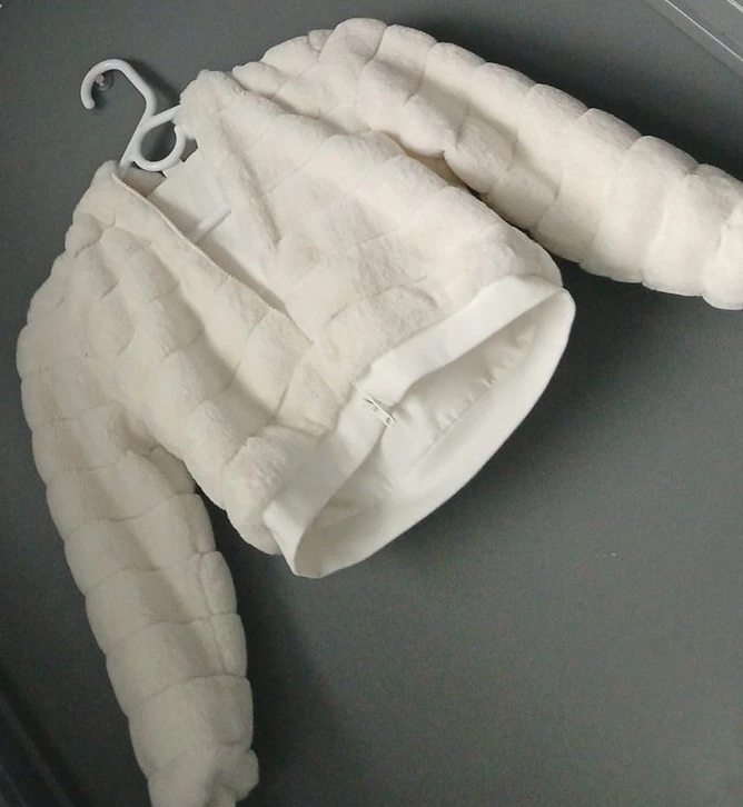 White Faux Fur Hooded Jacket