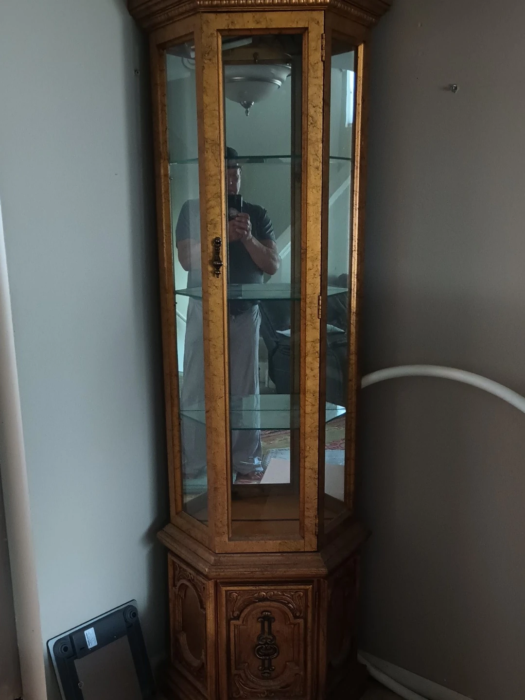 Vintage Corner Curio Cabinet
