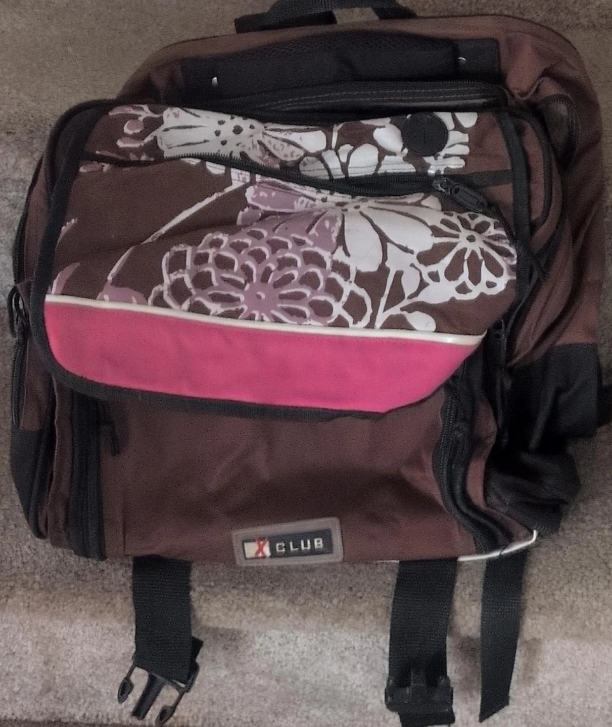 X Club Backpack - Brown Floral