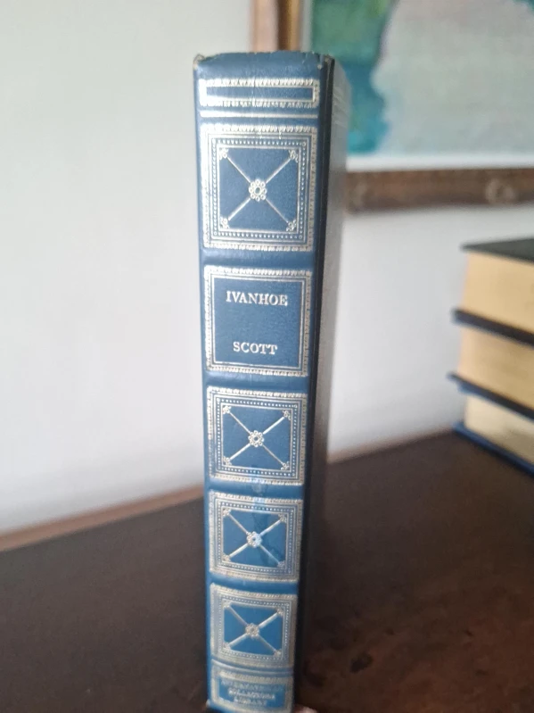 Ivanhoe by Sir Walter Scott - Blue Leather Bound Book