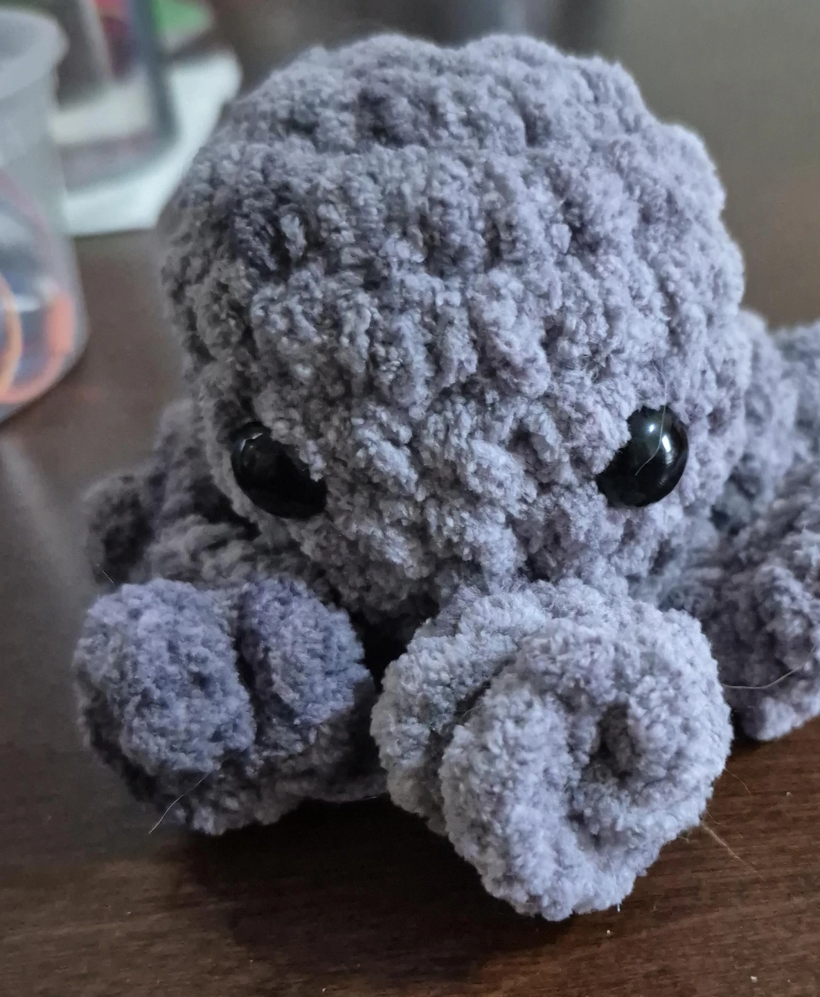 Grey Crochet Octopus Plushie