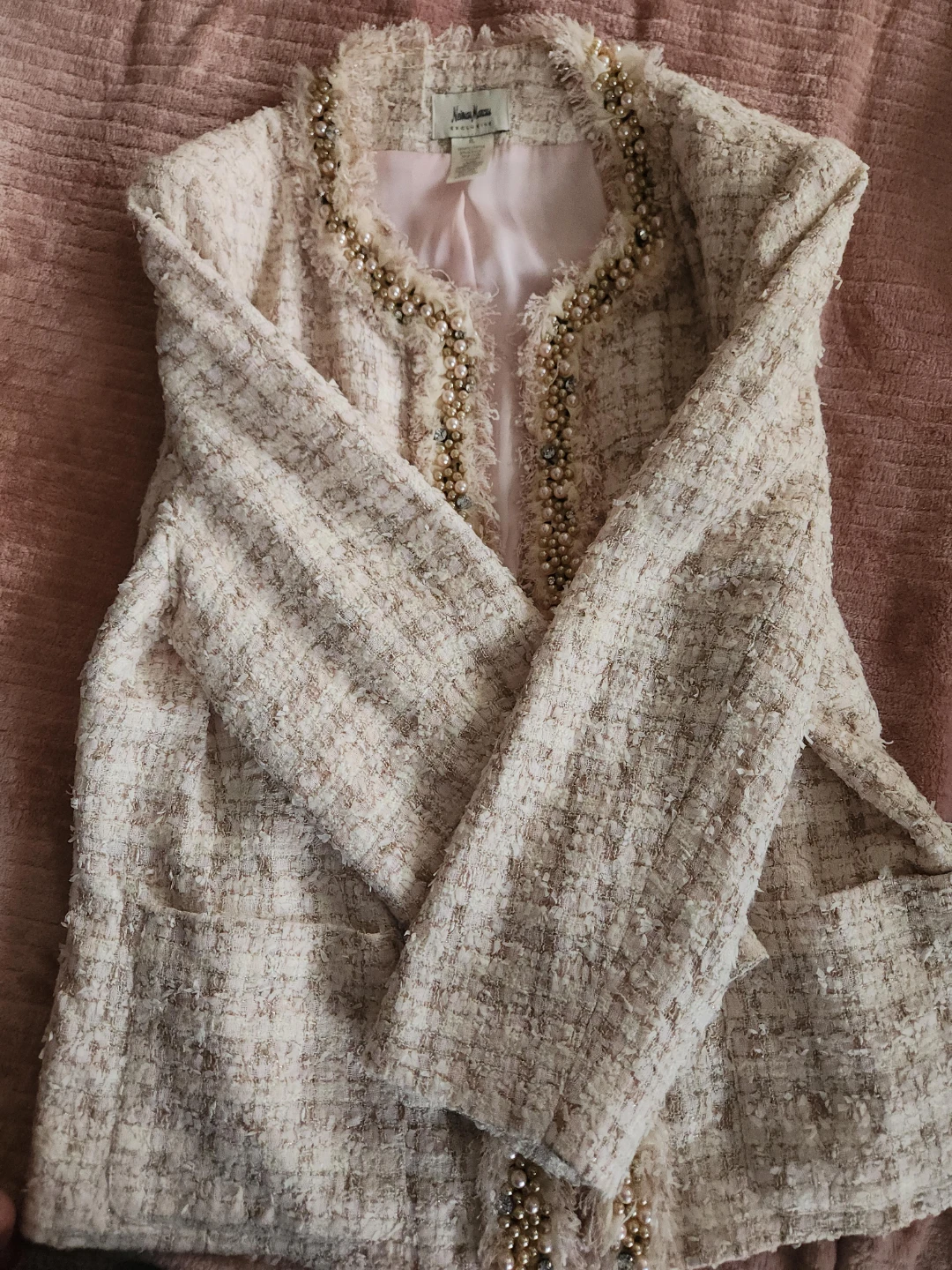 Neiman Marcus Beaded Tweed Jacket