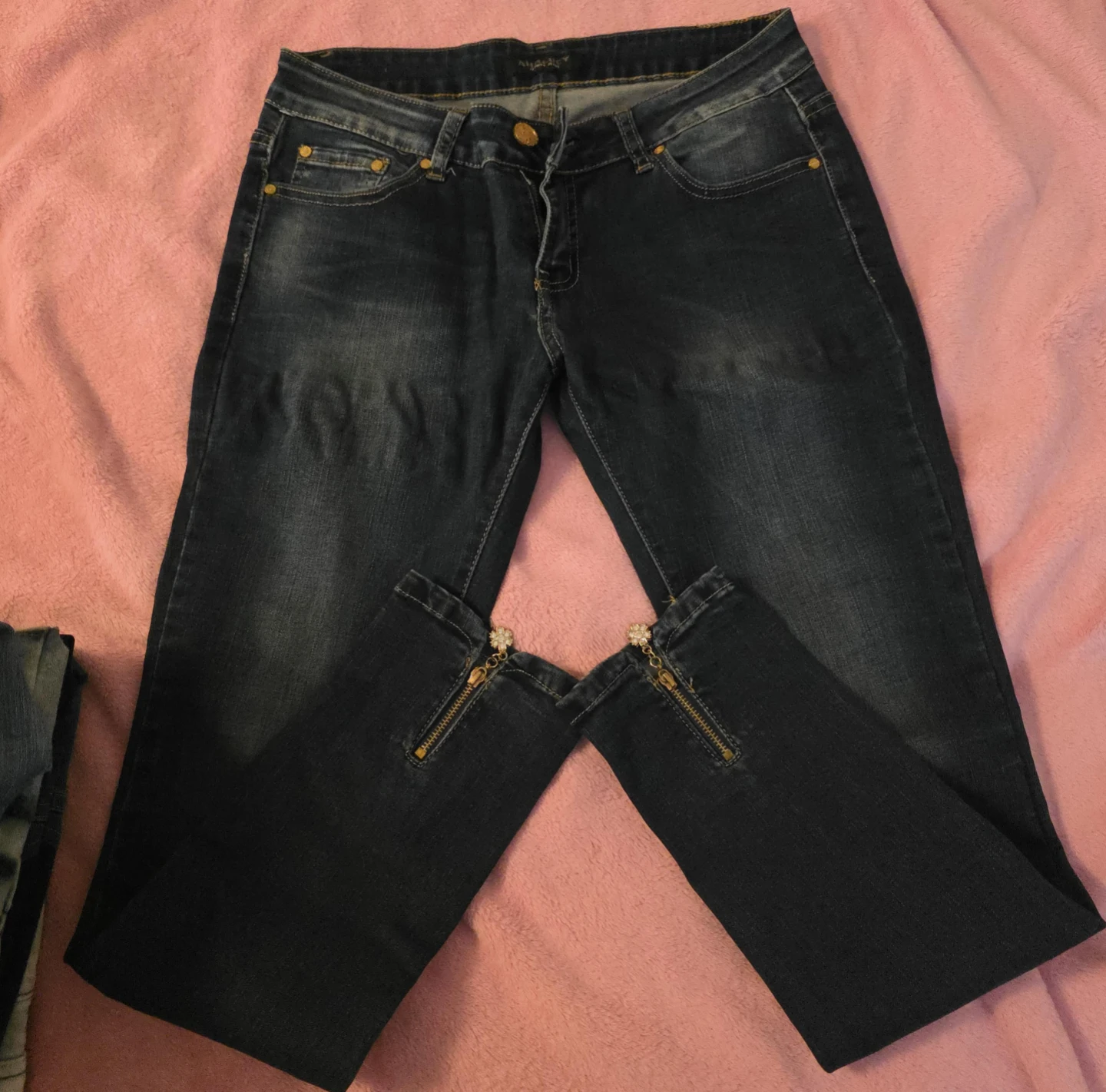 Nollies Jeans - Dark Wash with Zipper Ankle Detail