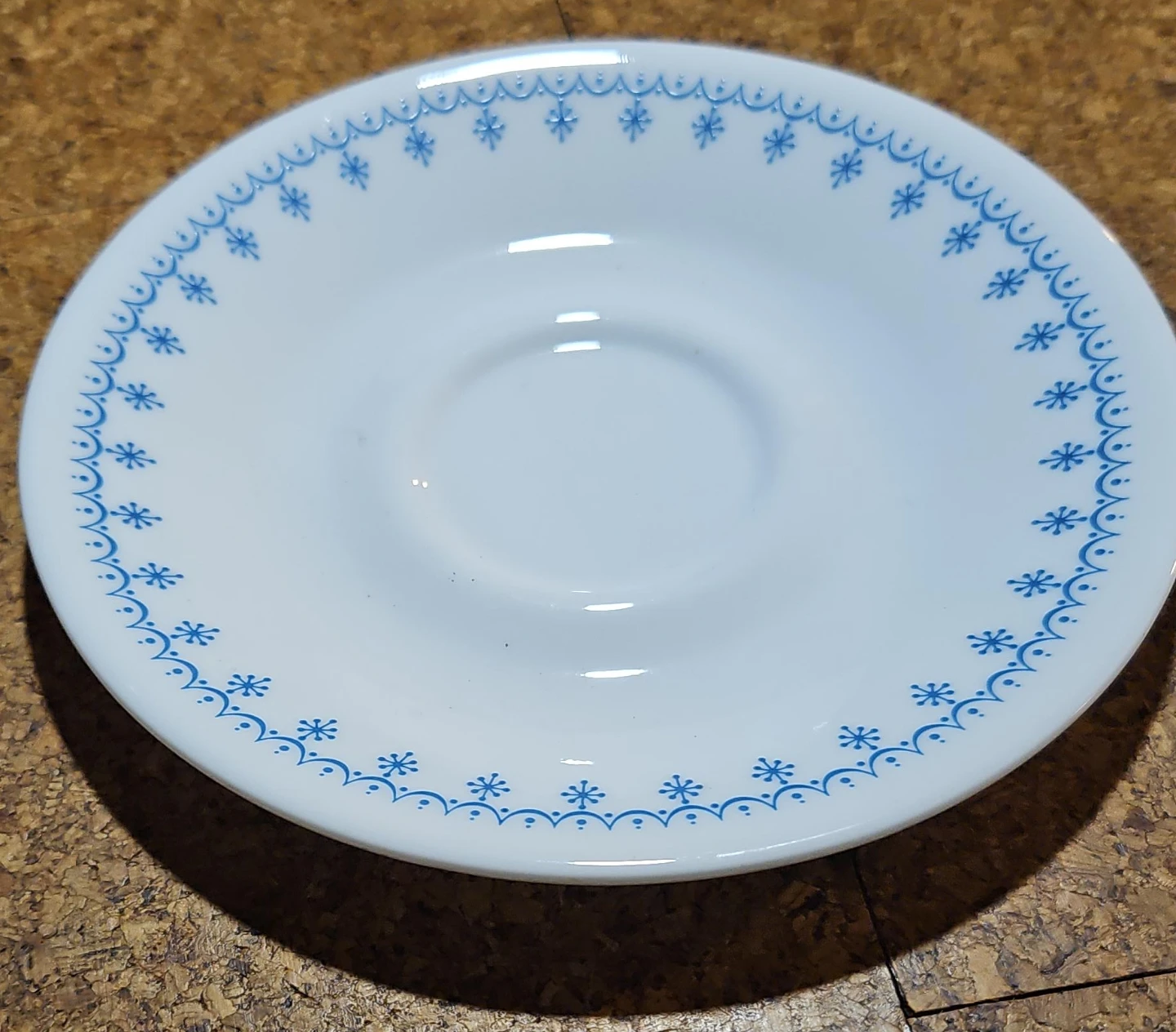 Corelle Livingware Blue Snowflake Saucer