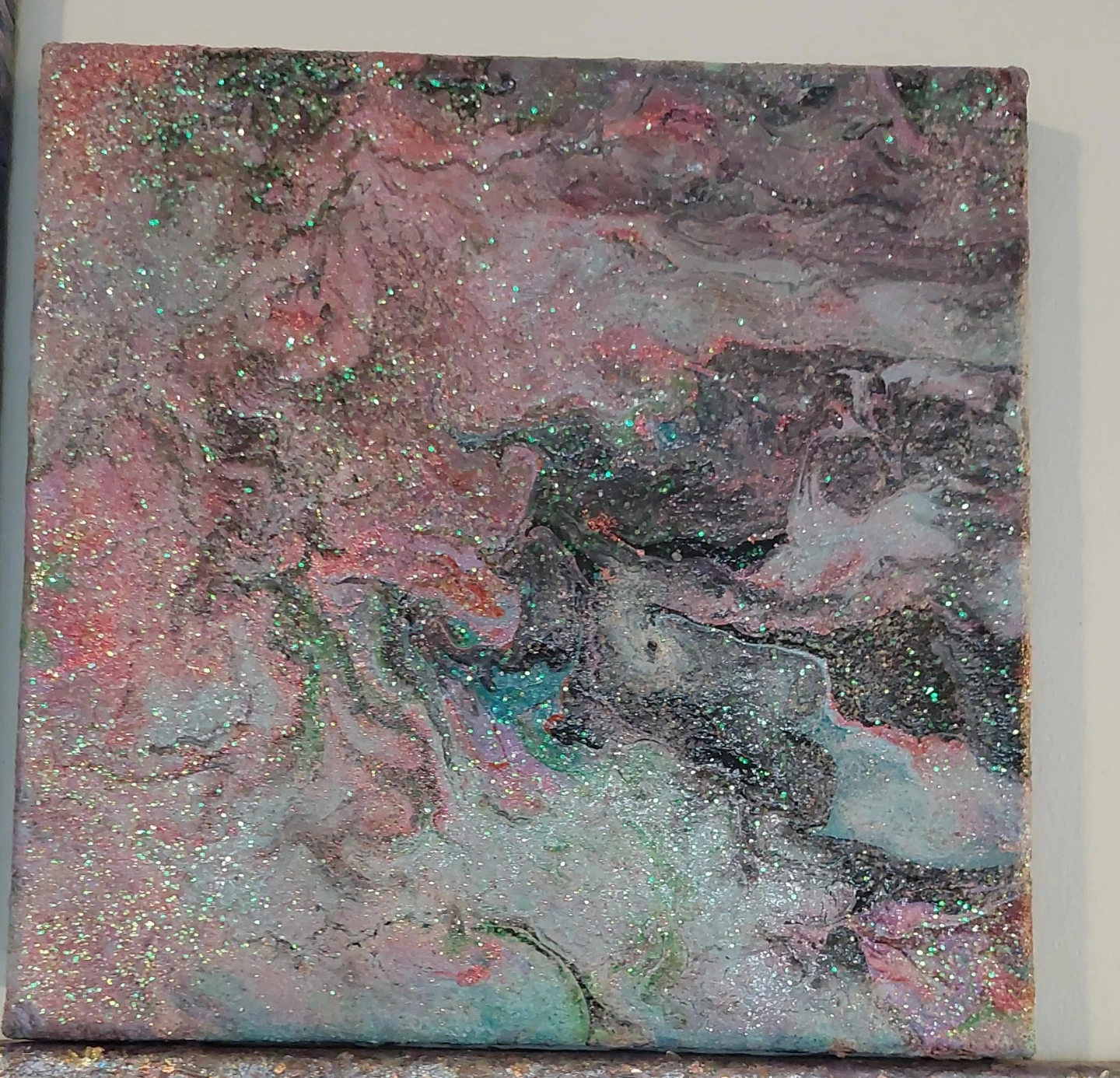Glitter Acrylic Pour Painting