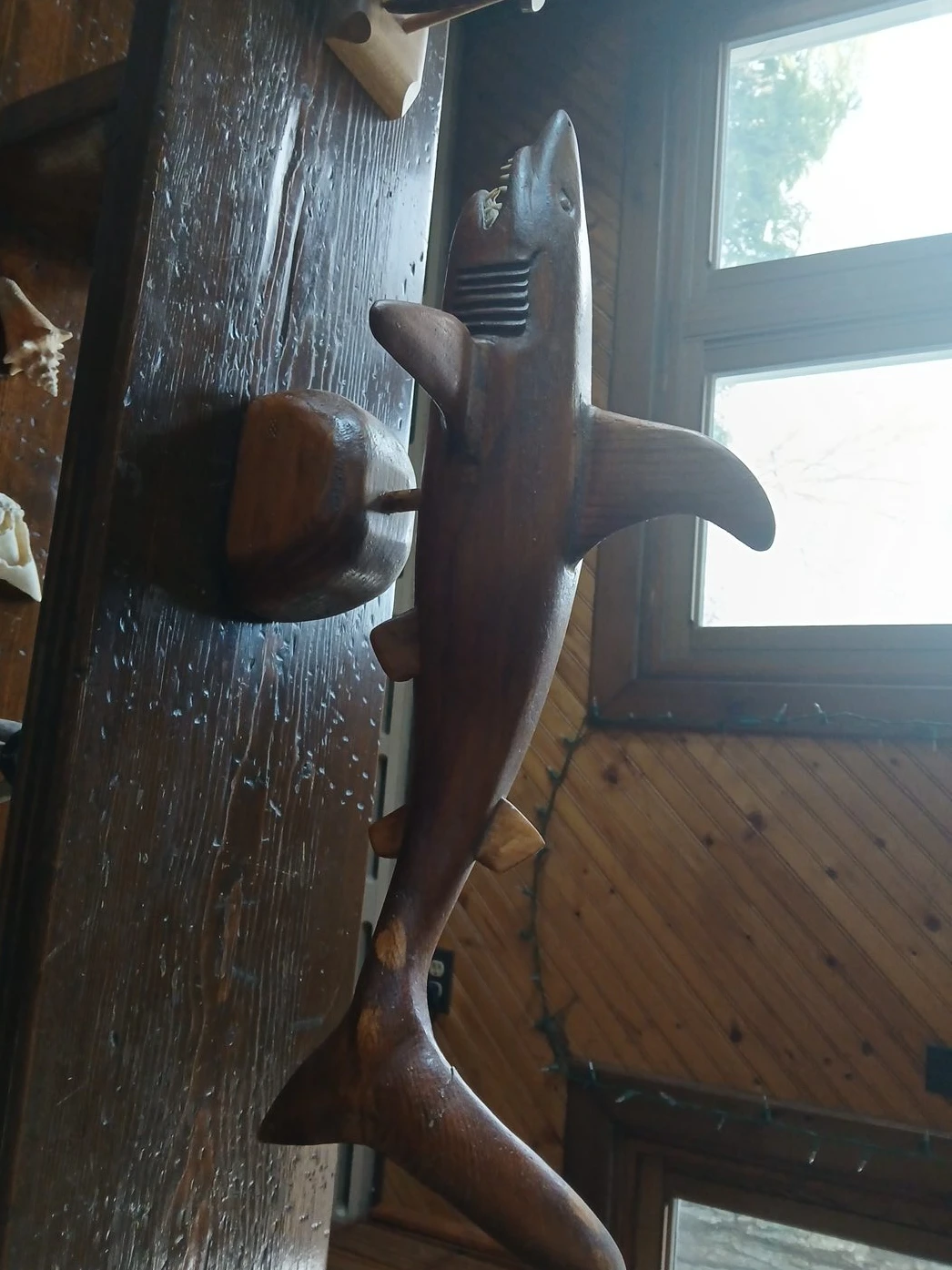 Wooden Shark shelf decor