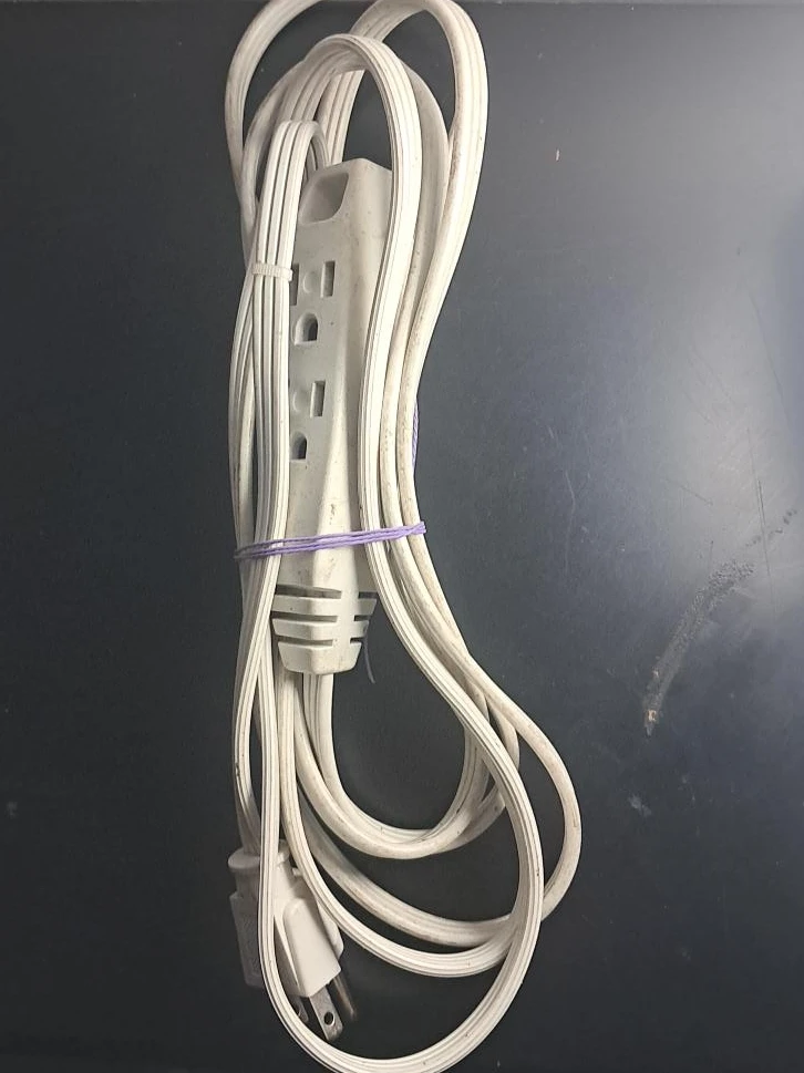 White 3-Outlet Power Strip