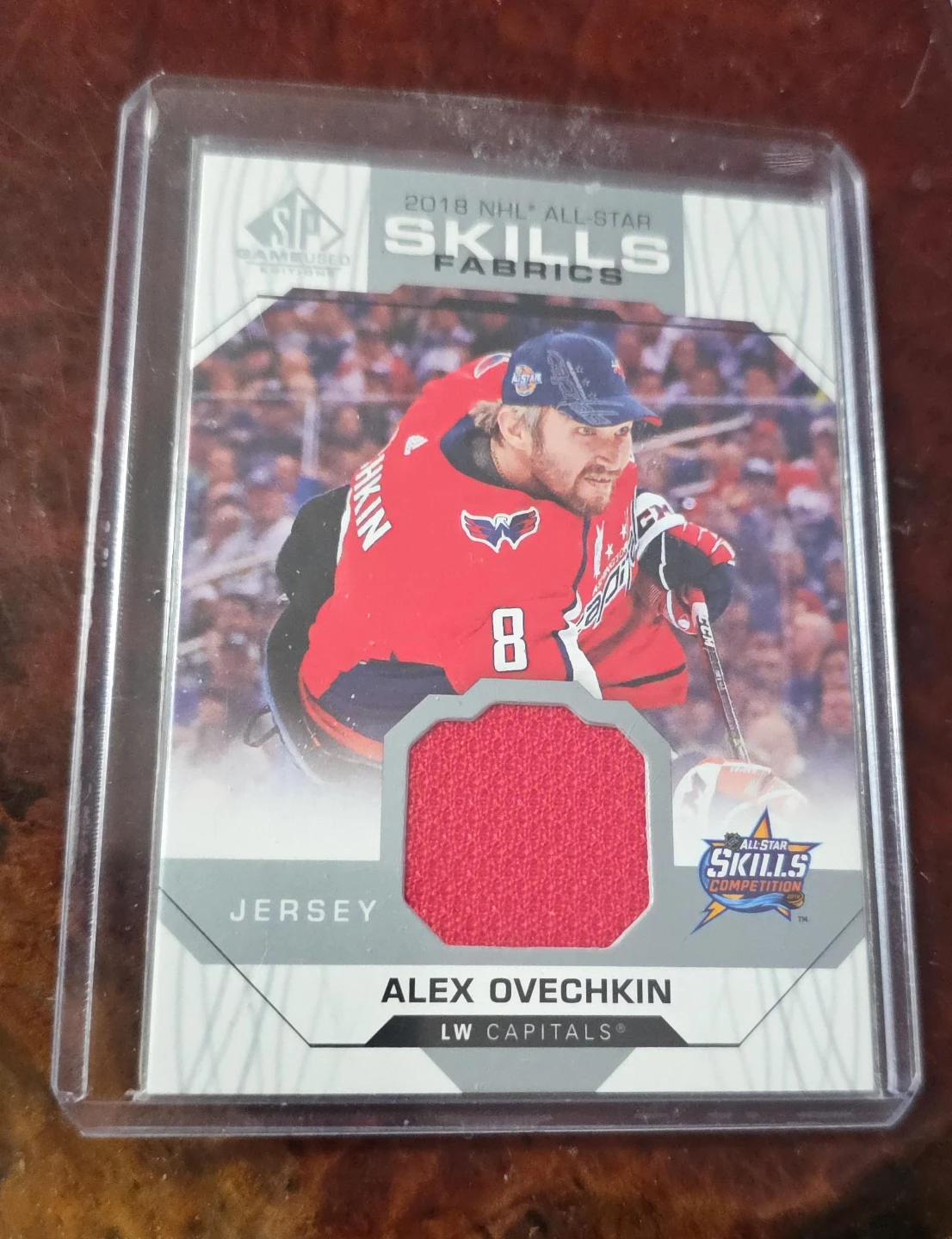 2018 NHL All-Star Skills Fabrics Alex Ovechkin Jersey Card