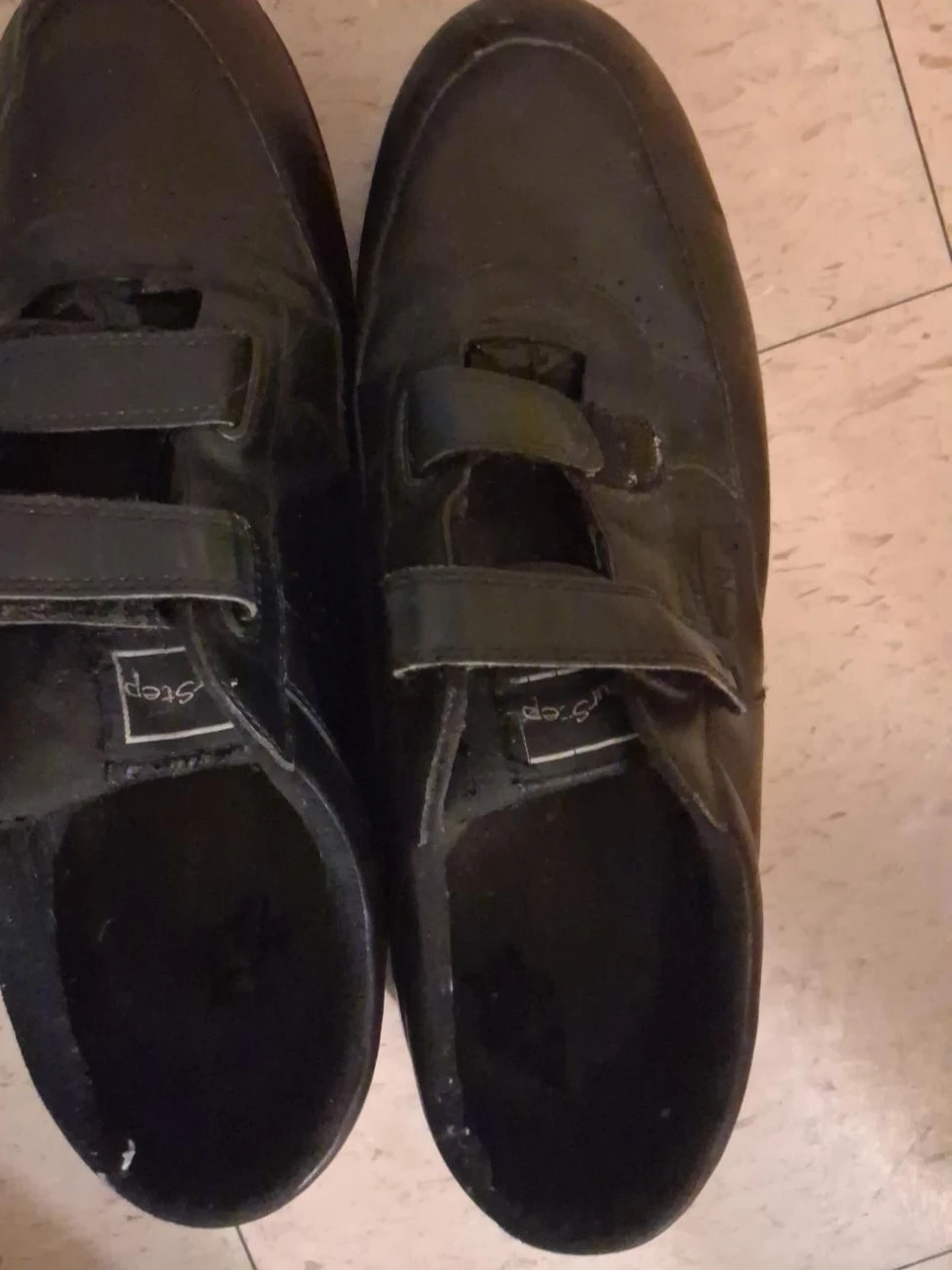 Brandstep Black Leather Velcro Shoes