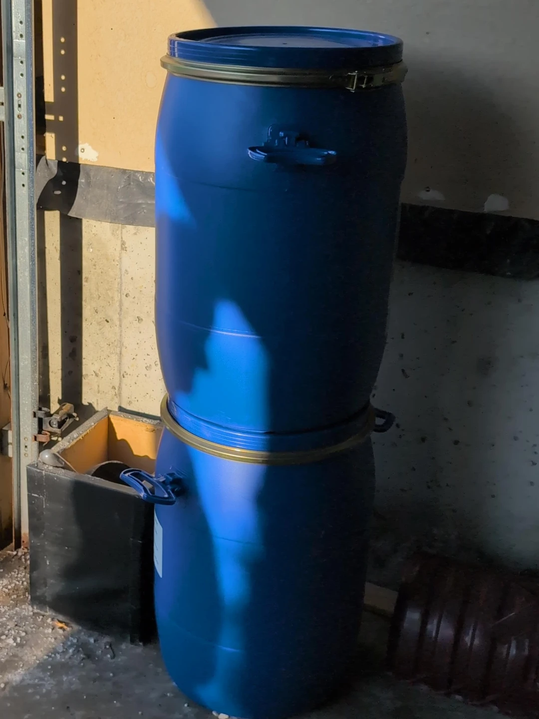 Blue Plastic Barrel $20 each