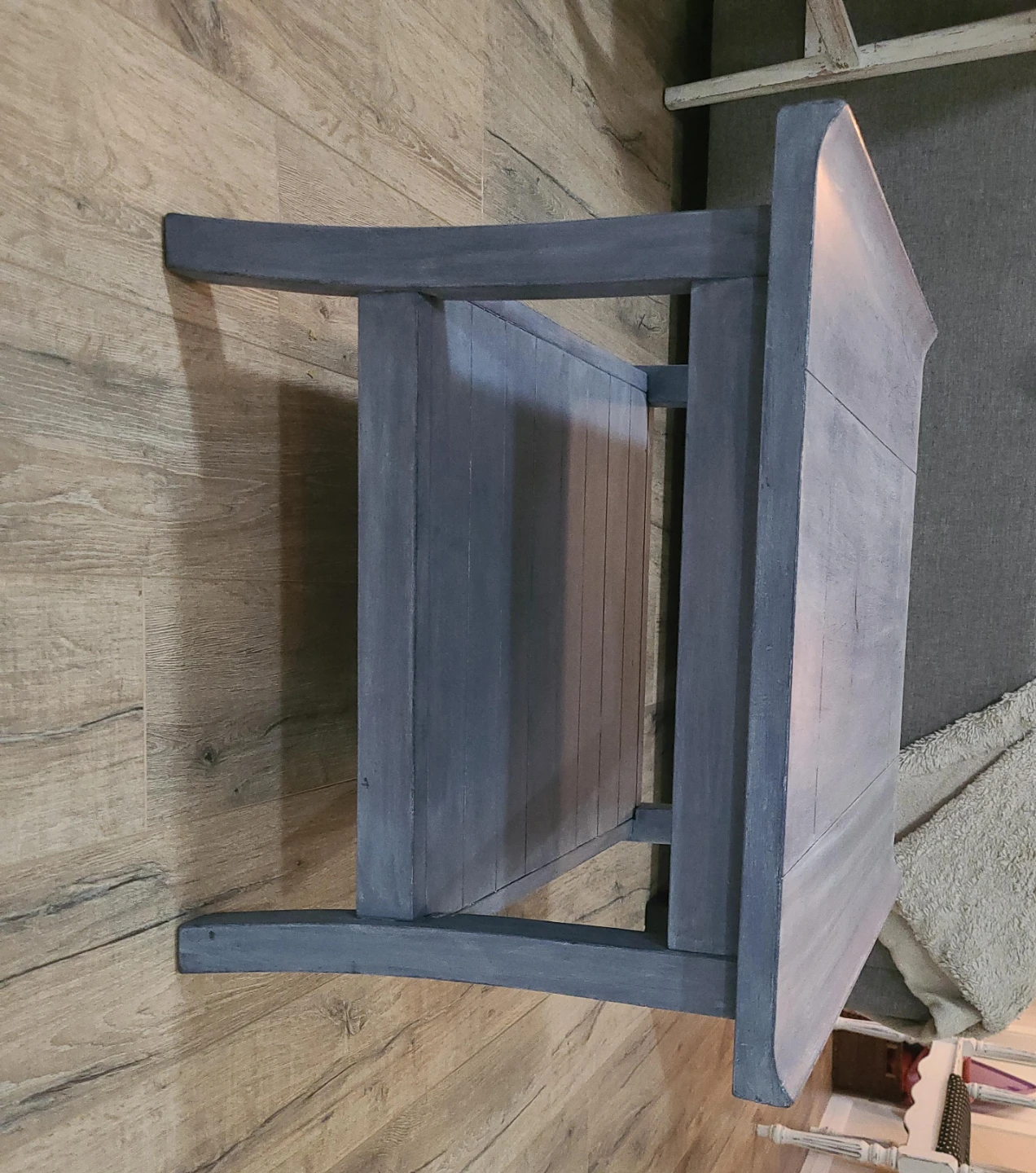 Grey / Blue End Table with Shelf - photo 4
