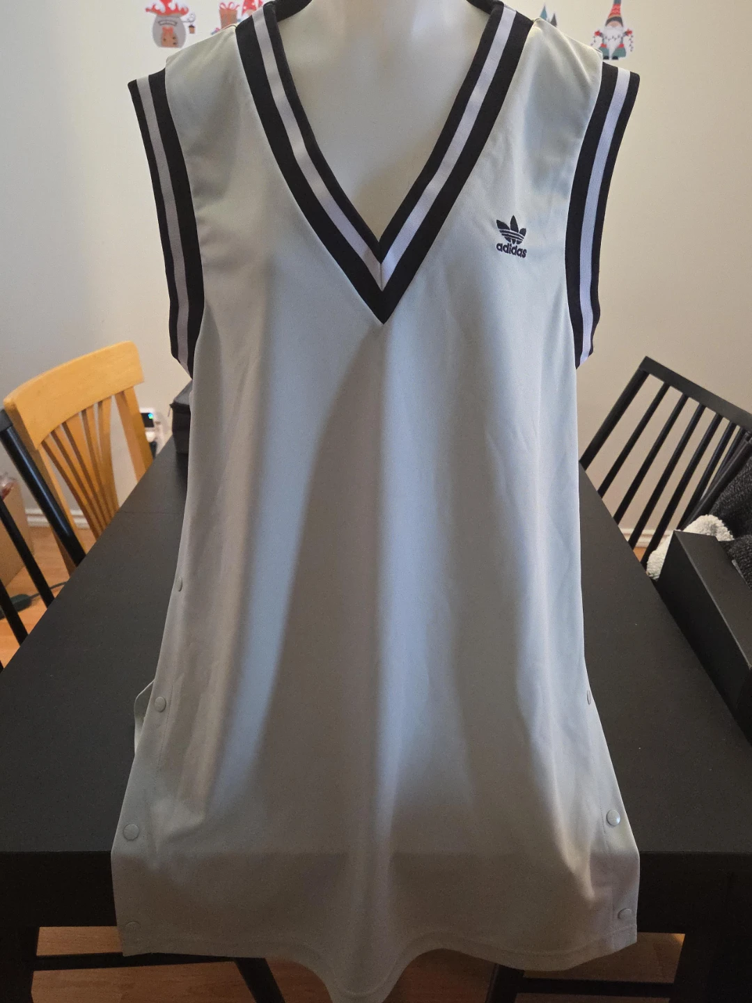 Adidas Sleeveless V-Neck Vest Dress Light Blue
