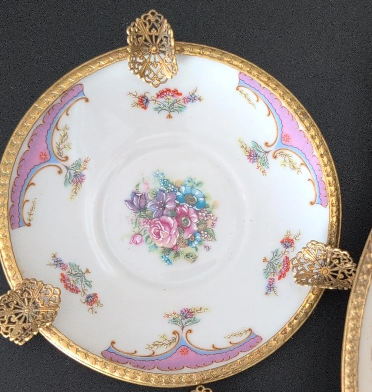 Vintage Decorative Saucer with Floral Design