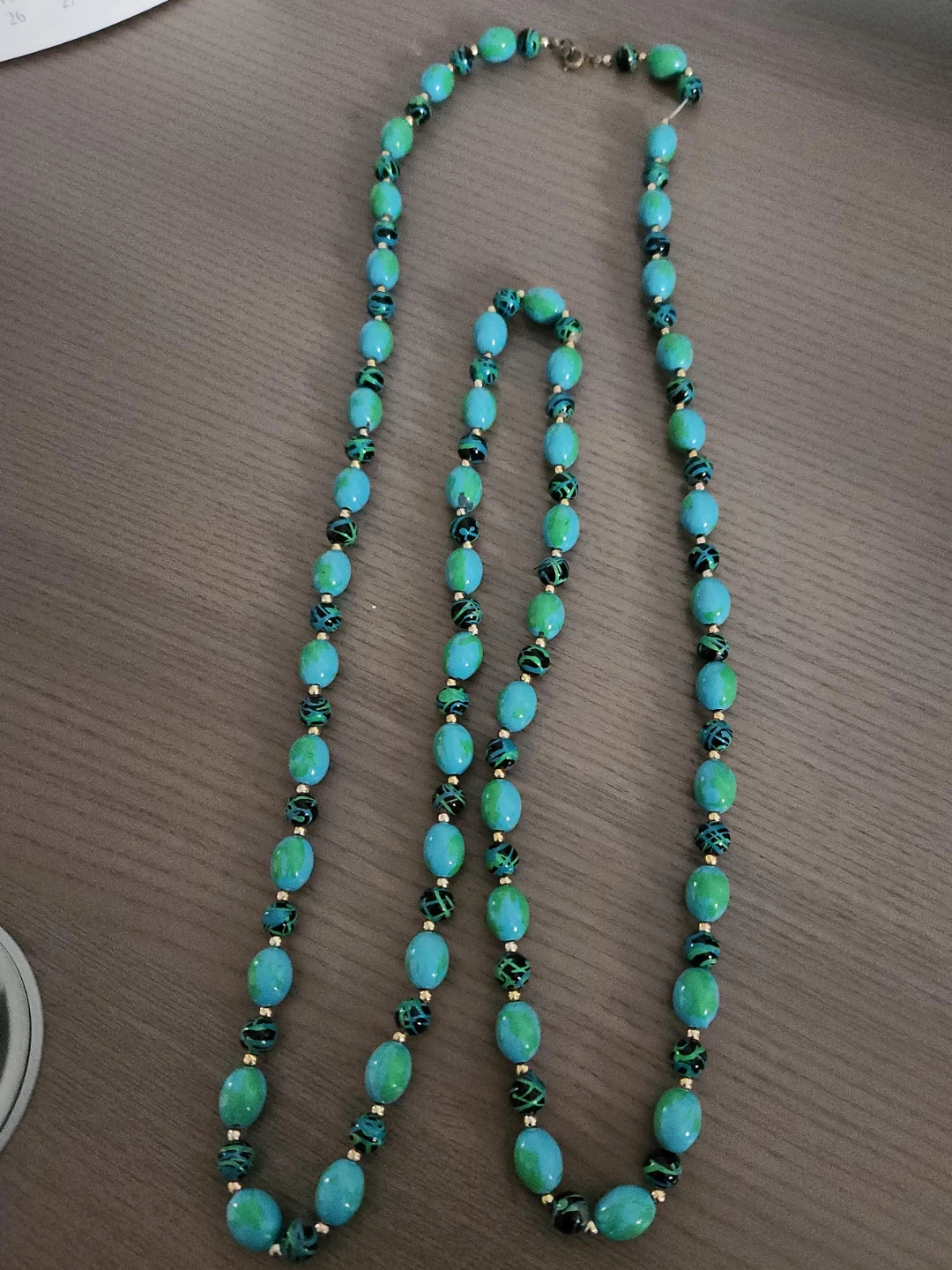 Beaded Necklace - Blue and Green
