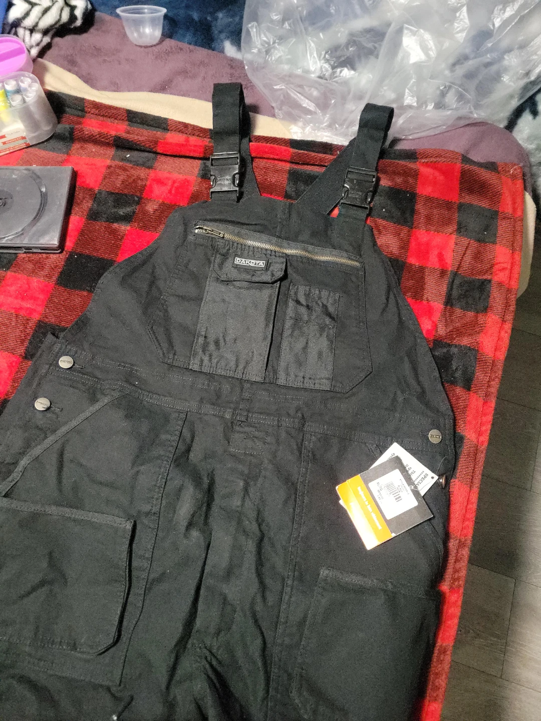 Dakota Black Denim Overalls - XL