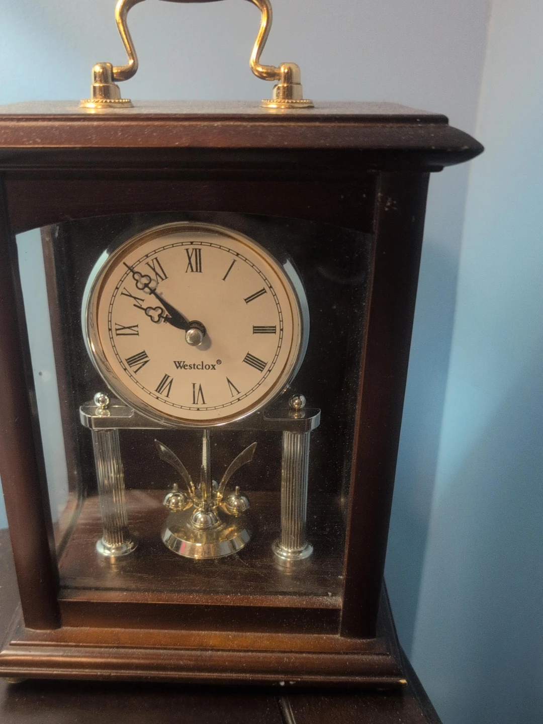 Westclox Wooden Mantel Clock with Pendulum
