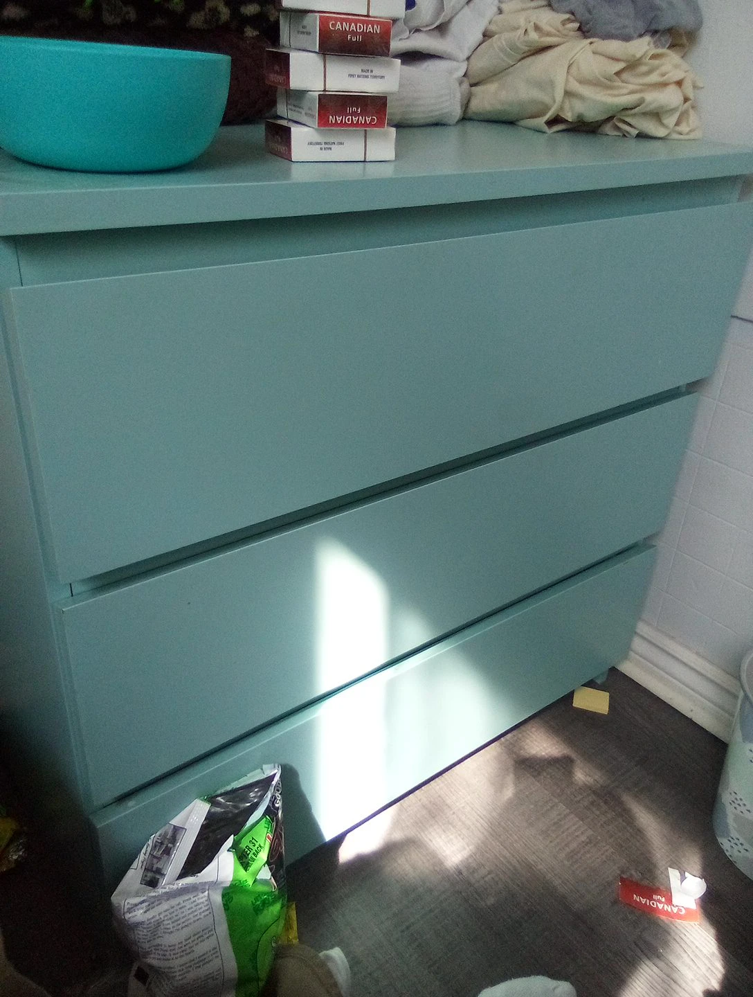 Light Blue 3-Drawer Dresser