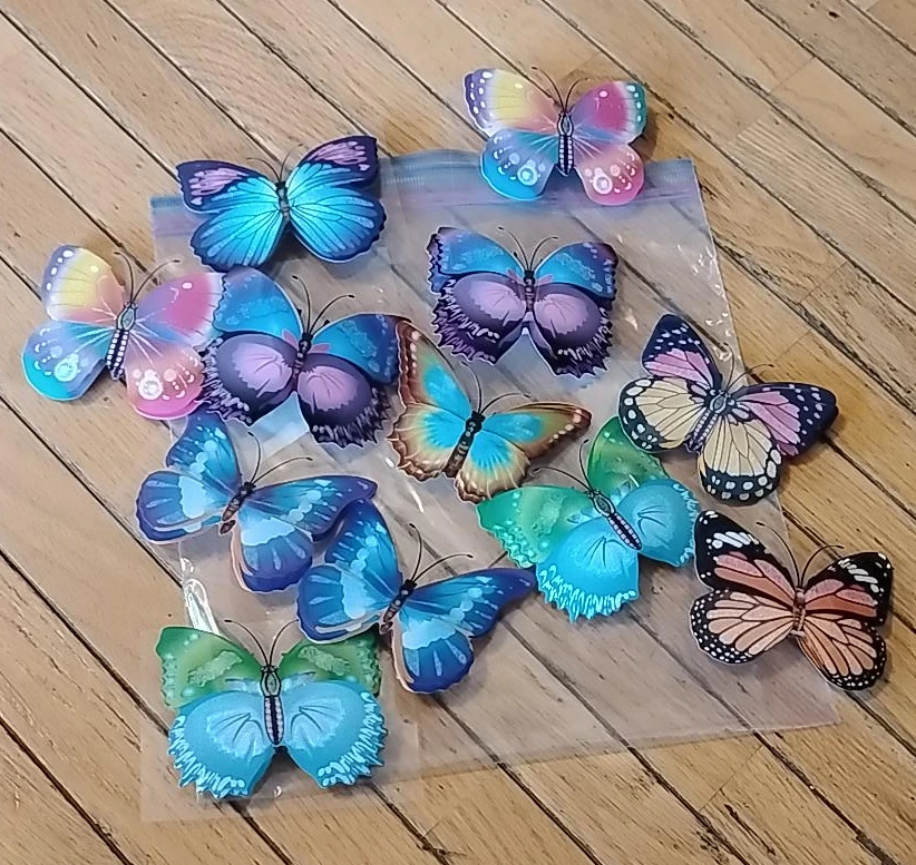 Set of 12 Butterfly Decorations