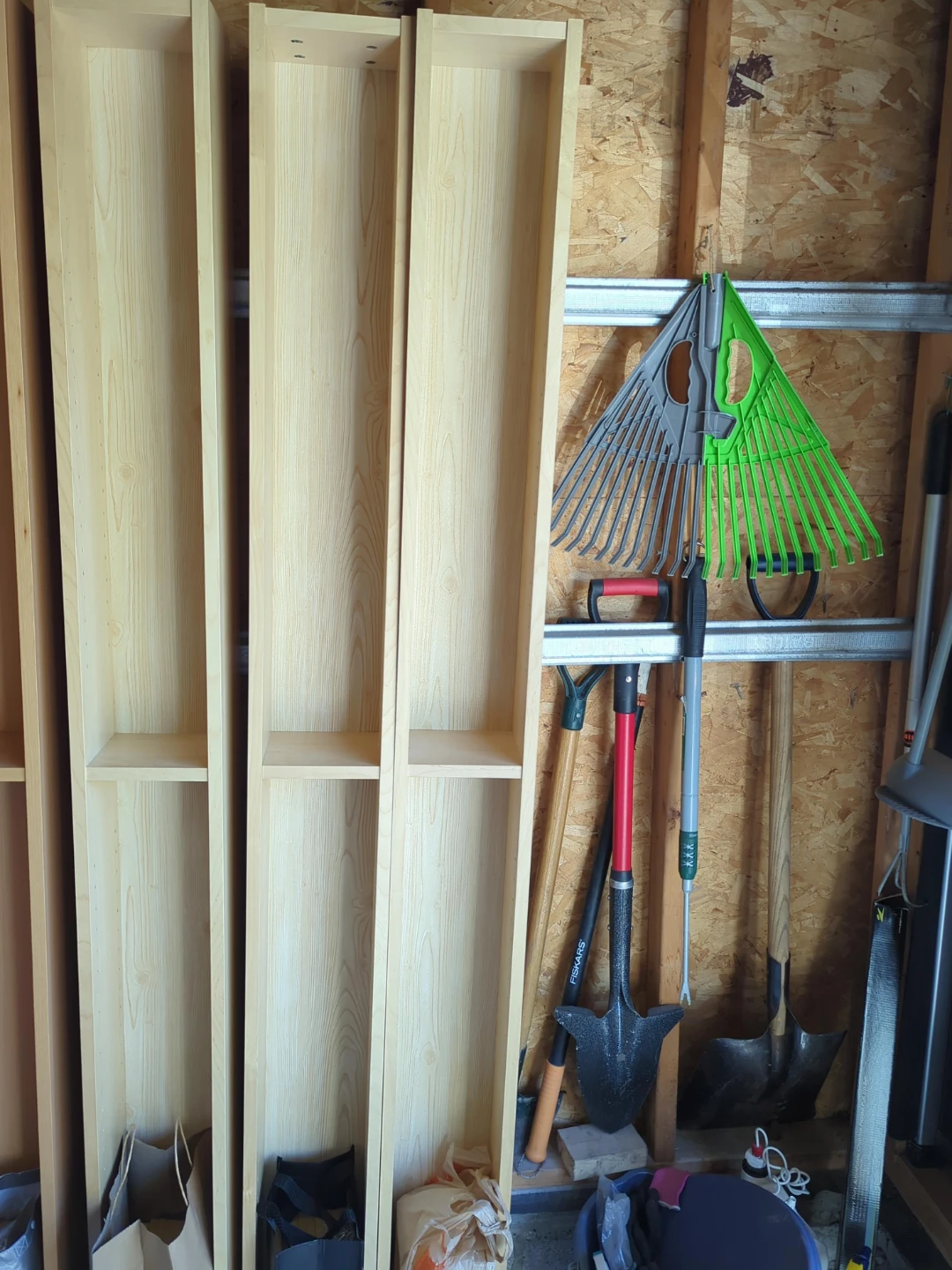 Tall Narrow Wooden Shelving Unit