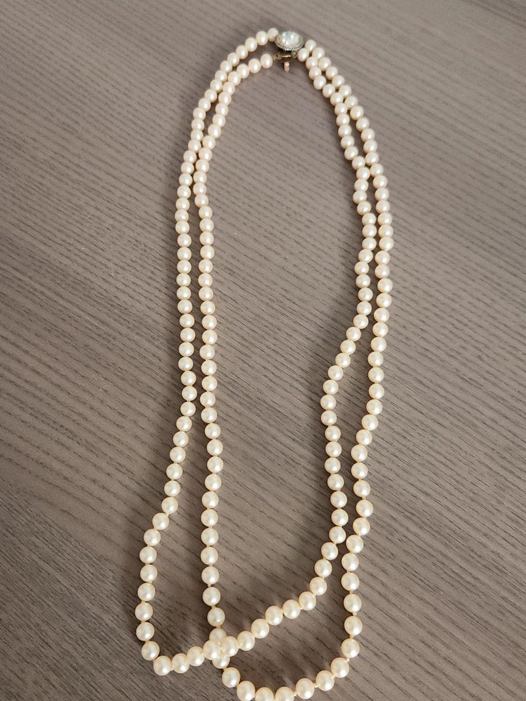Double Strand Faux Pearl Necklace