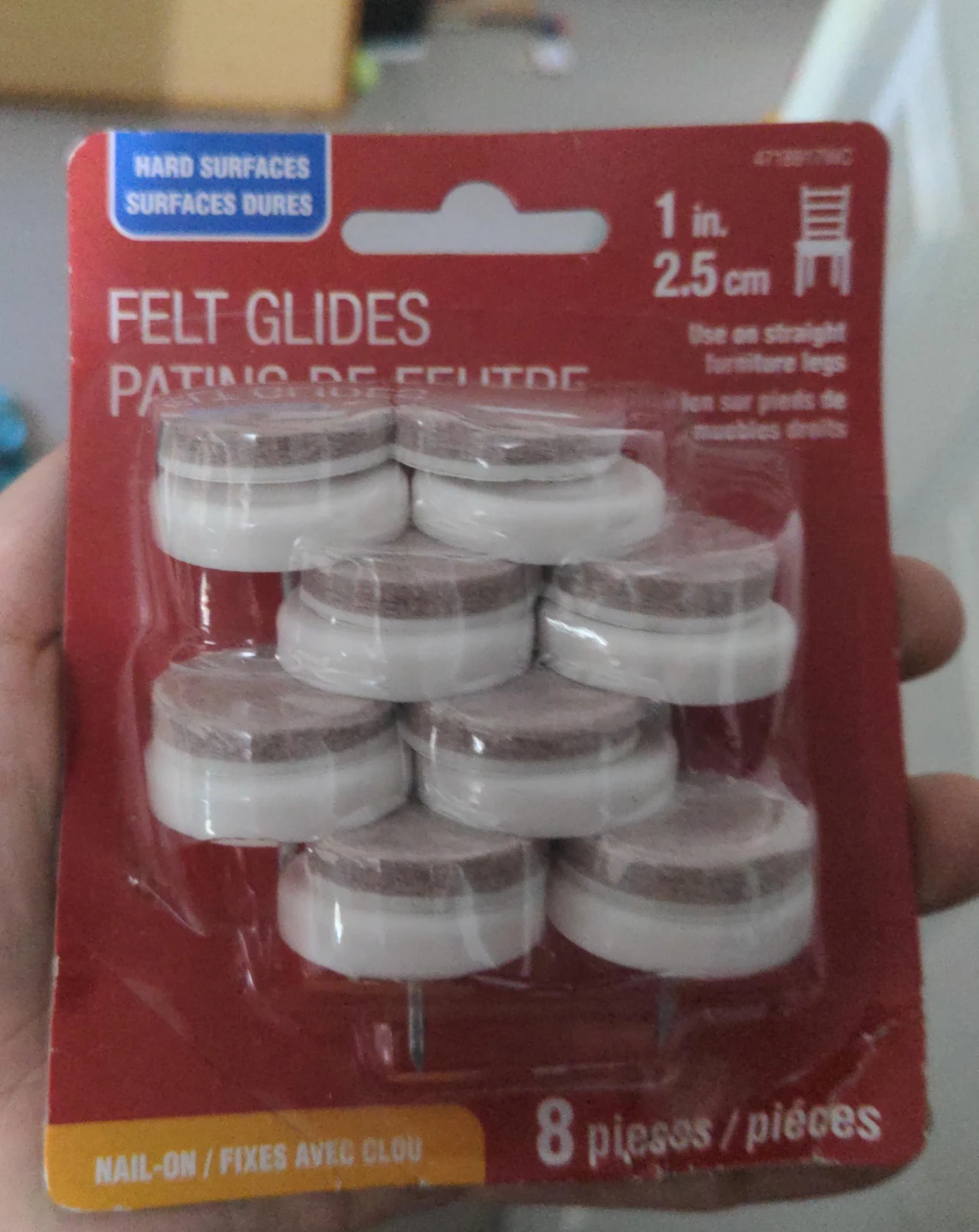 Felt Glides - 1 inch, Nail-On