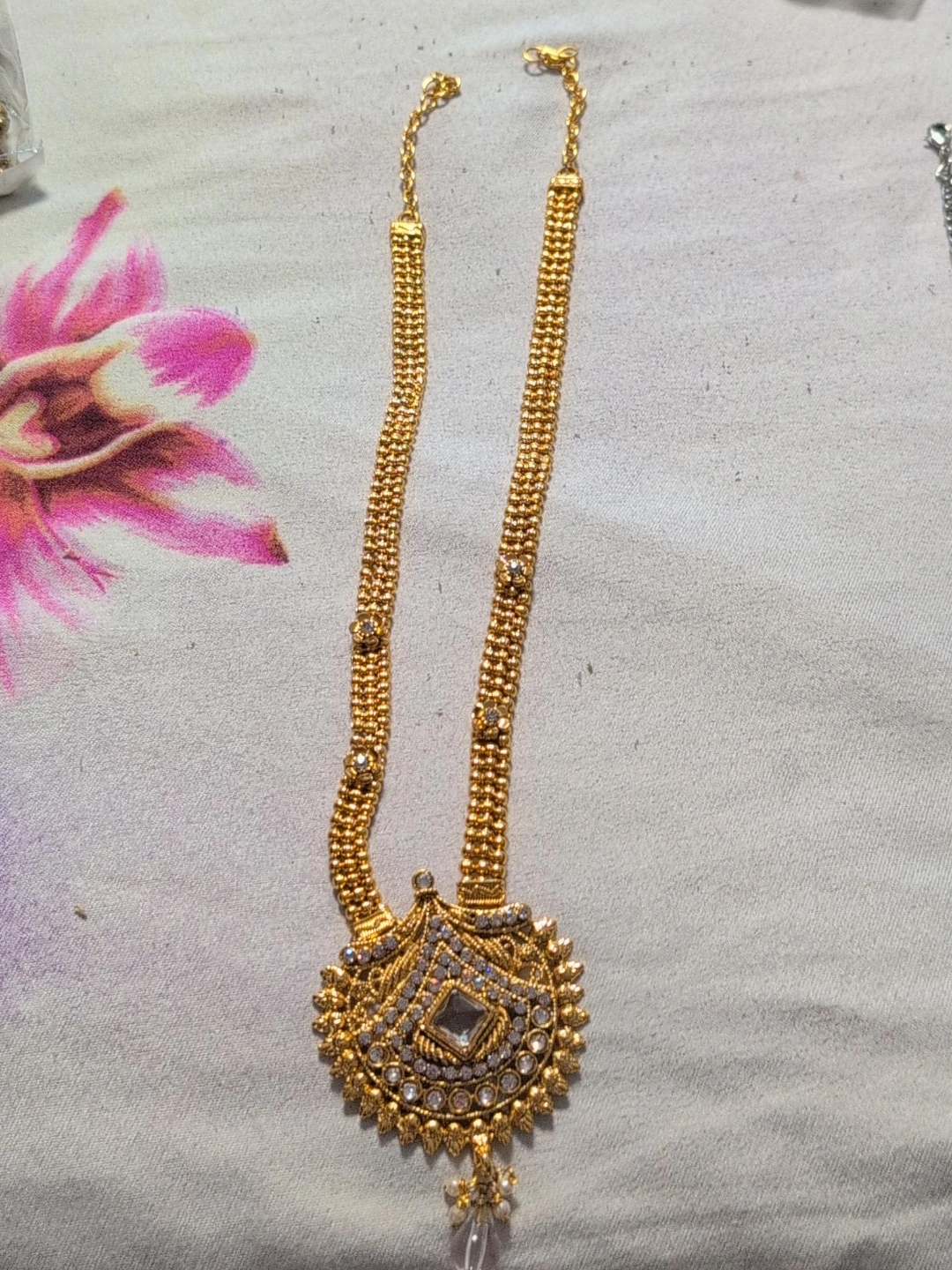 Gold-Tone Beaded Statement Necklace