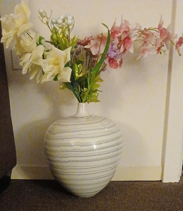 Decorative Vase with Striped Pattern