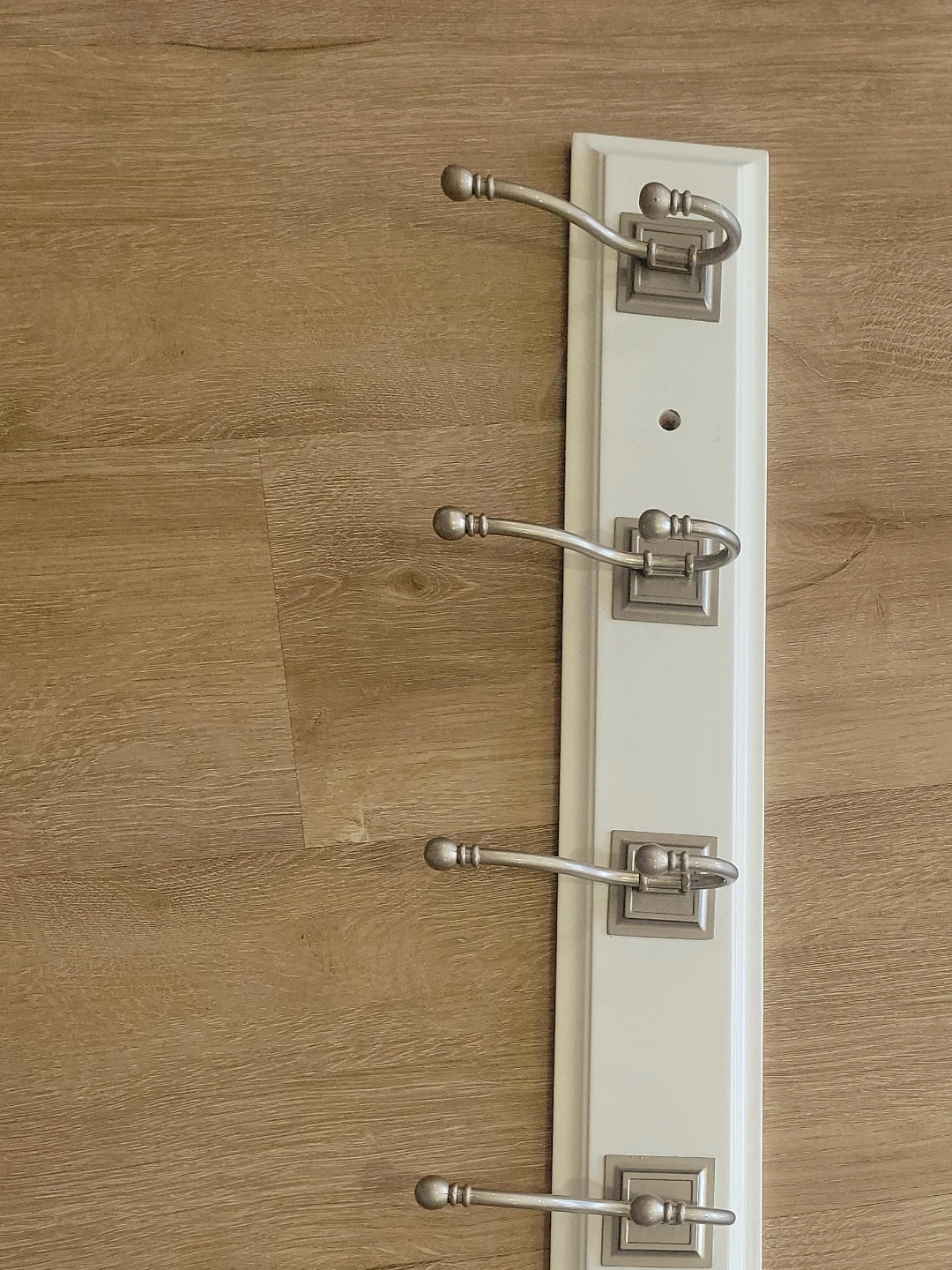 White Wall Mounted Coat Rack with 5 Hooks