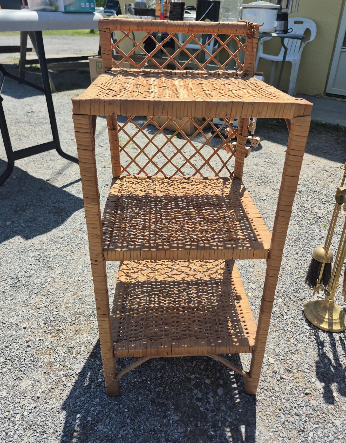 Wicker Tiered Shelf Unit