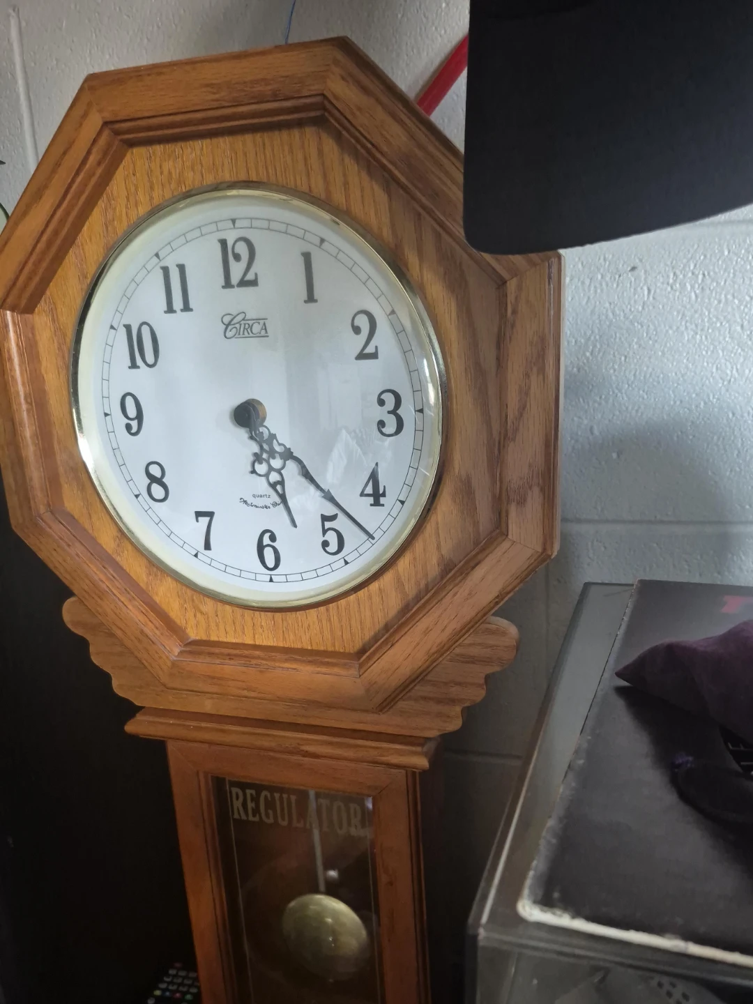 CIRCA Regulator Pendulum Wall Clock - Oak Wood