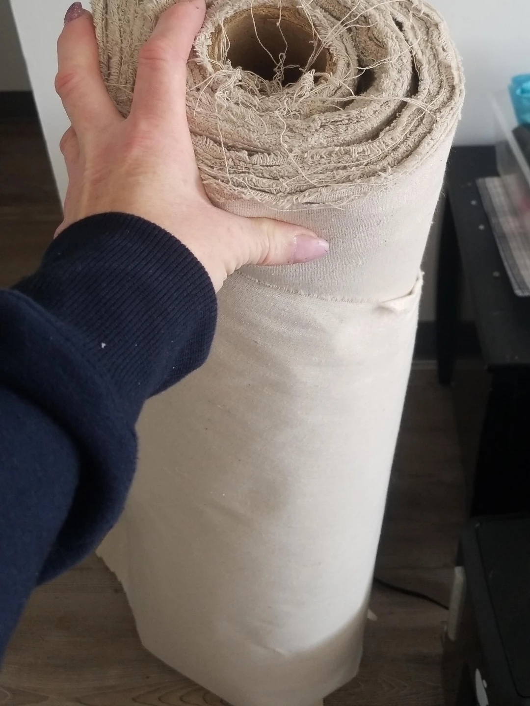 Large Roll of Natural Canvas Fabric