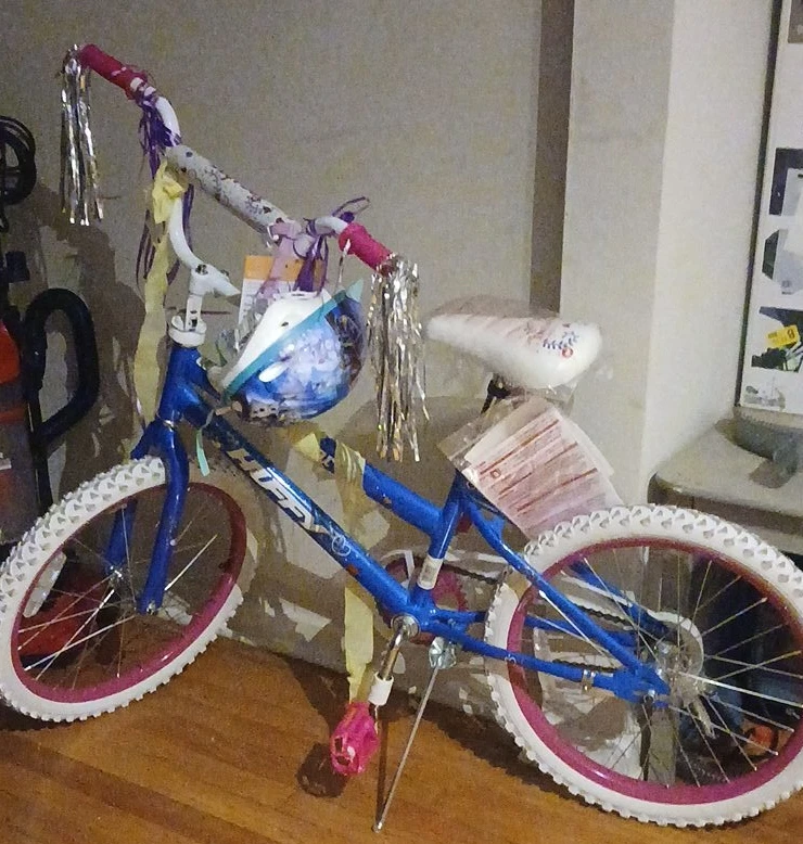 Huffy Blue and Pink Kids Bike with Basket