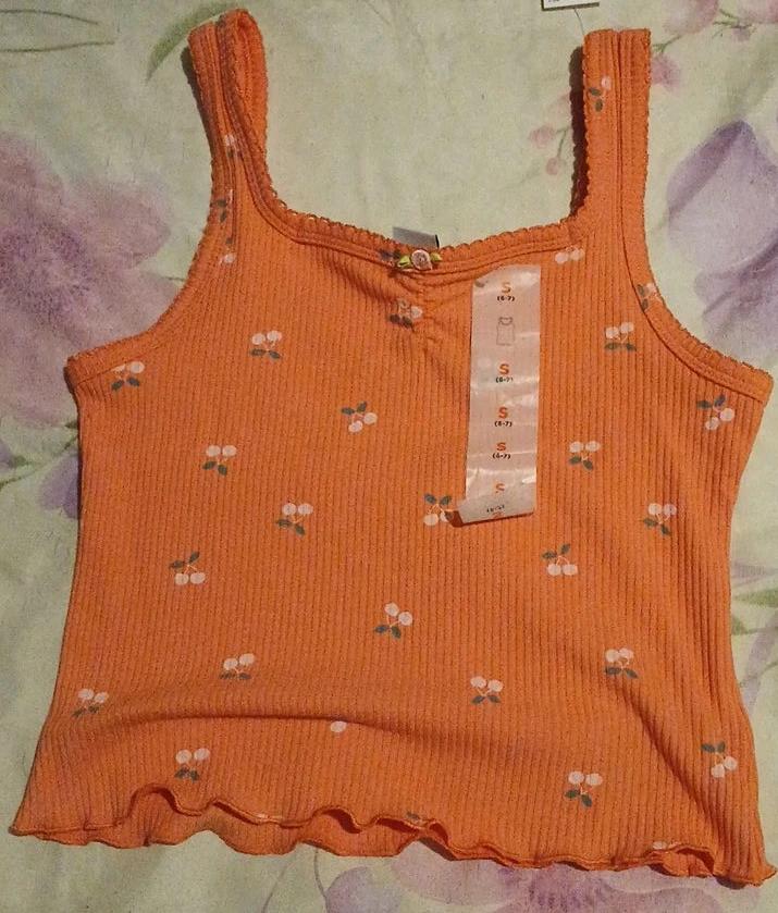 Old Navy pink Cherry Print Ribbed Tank Top